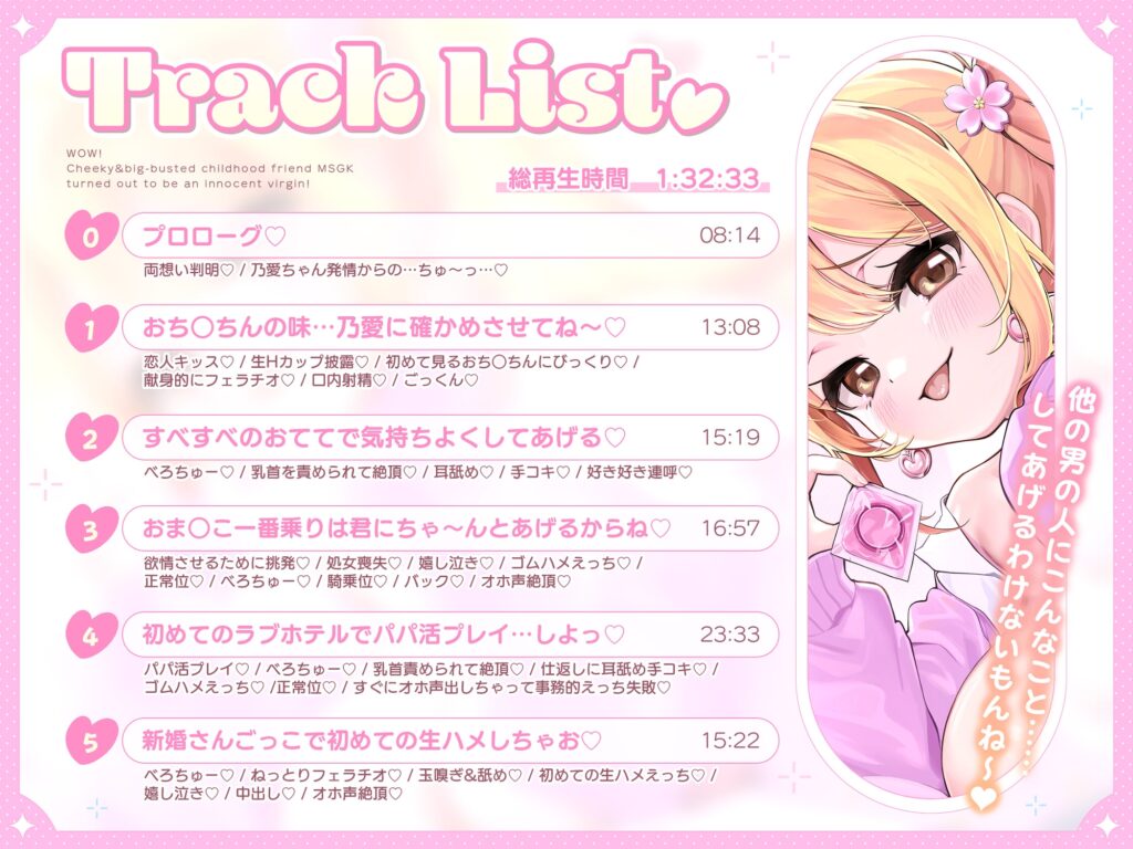 衝撃！幼馴染の生意気爆乳メ◯ガキは実はウブな処女でした ～両想い判明からの雑魚ま◯こでオホ声イチャラブえっち&パパ活プレイ♡～【KU100】 [生がきくらぶ]